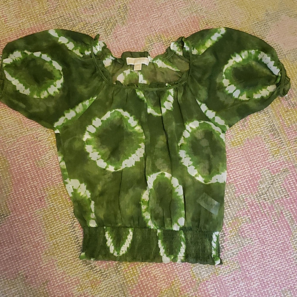 Sheer, tie dye Michael Kors top